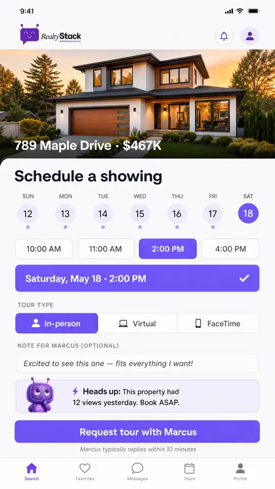 Realty Stack showing request screen